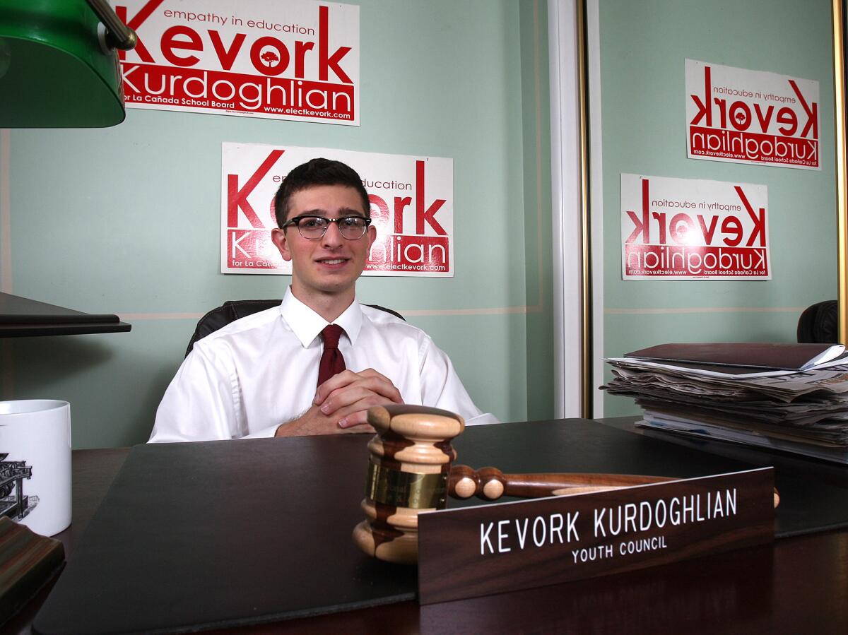 School board candidate Kevork Kurdoghlian in his home-office bedroom on Monday, Sept. 30, 2013. Kurdoghlian is one of eight candidates running for three open La Cañada Unified School District seats.