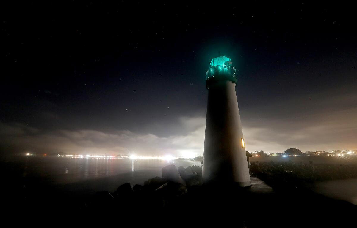 Mist shrouds the Walton Lighthouse in Santa Cruz