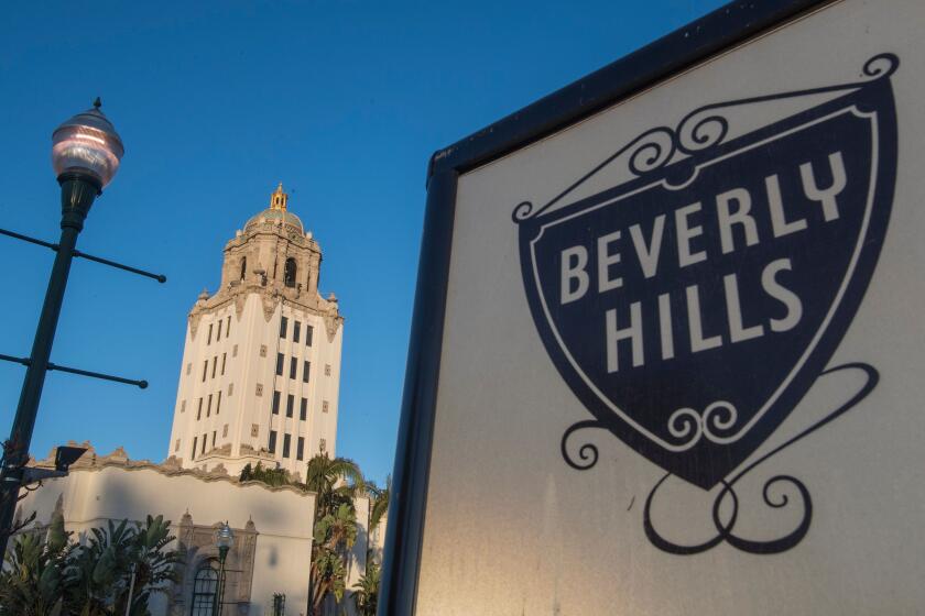 View of the Beverly Hills City Hall which was opened in 1932 at Beverly Hills, California on August 29, 2019. (Photo by Mark RALSTON / AFP) (Photo credit should read MARK RALSTON/AFP via Getty Images)