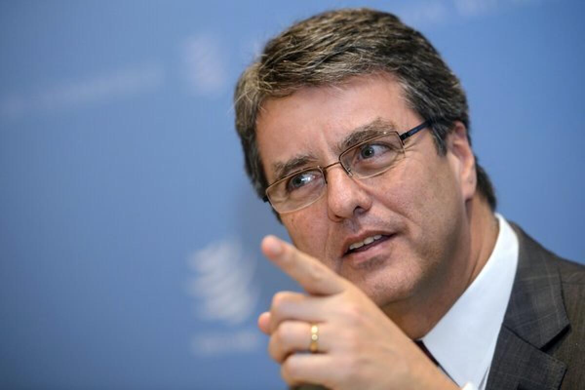Roberto Azevedo of Brazil, pictured in January, has been elected the first Latin American director-general of the World Trade Organization.