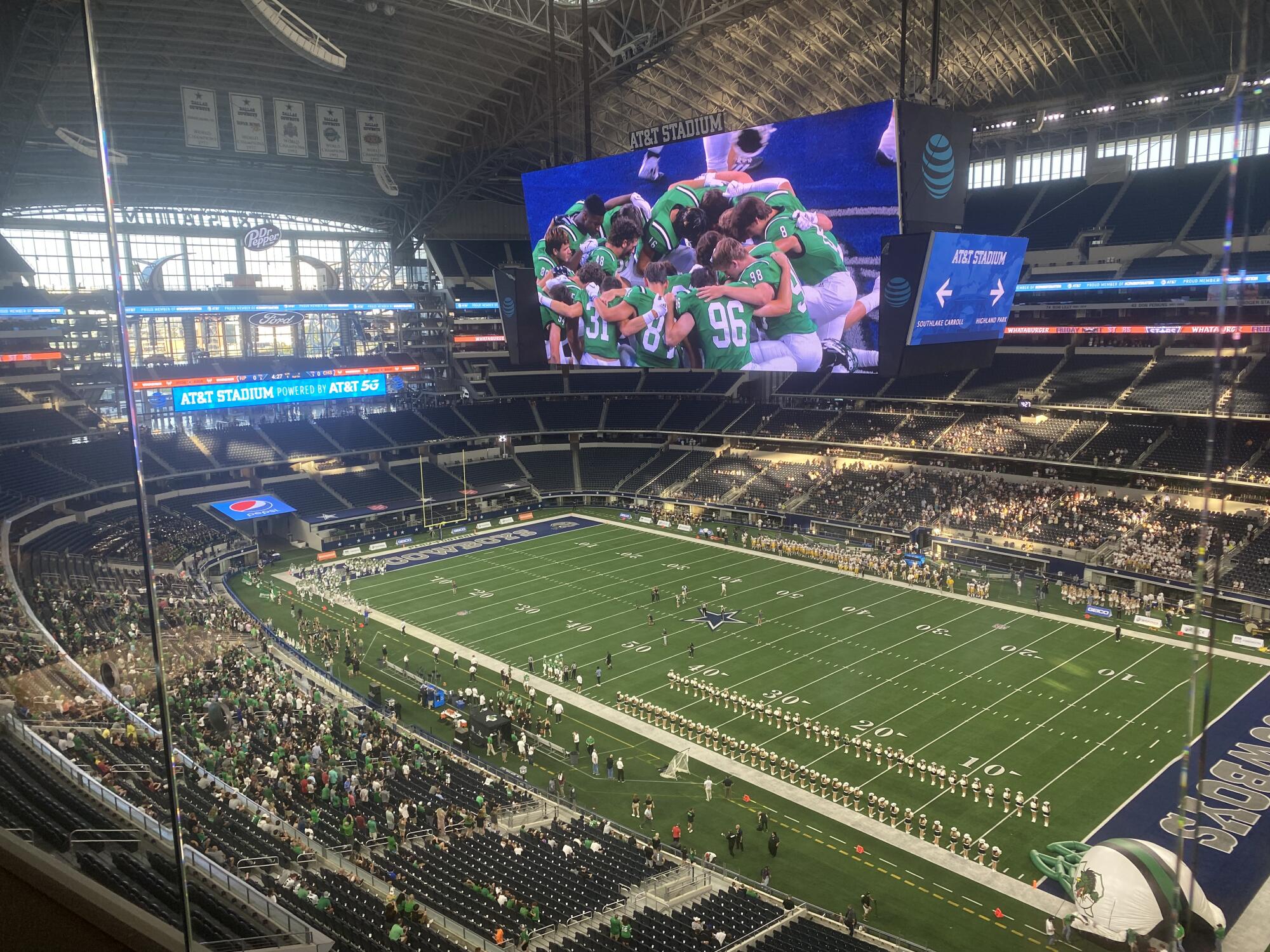 AT&T Stadium hosted a Texas high school football game on Thursday.