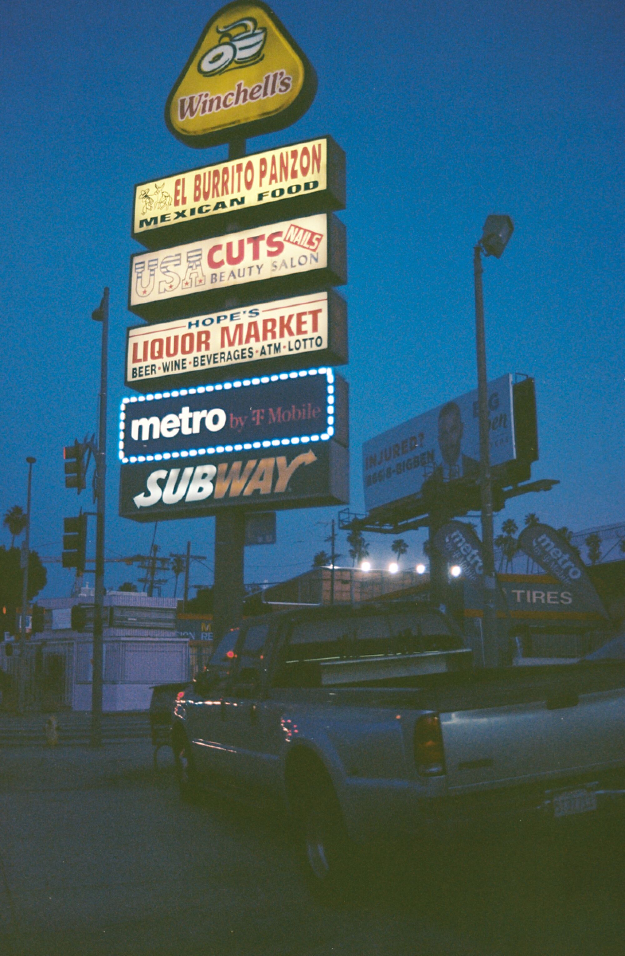 Photograph of strip mall in Los Angeles.