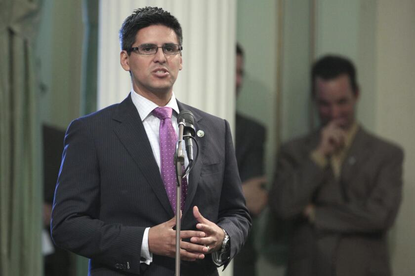 Assemblyman Henry Perea, D-Fresno, speaking before the Assembly at the Capitol in 2012, announced Dec. 1, 2015, that he is resigning.