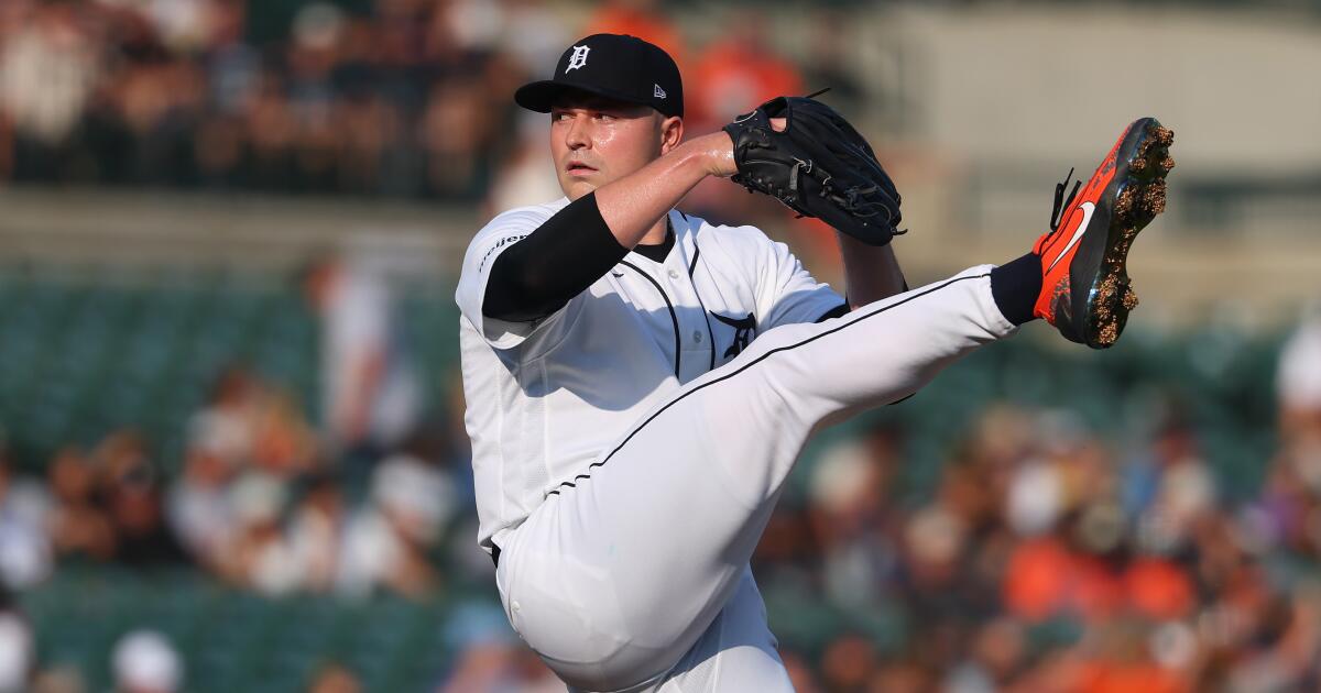 Photo: Los Angeles Times DETROIT, MICHIGAN - JULY 07: Tarik Skubal #29 of the Detroit Tigers plays