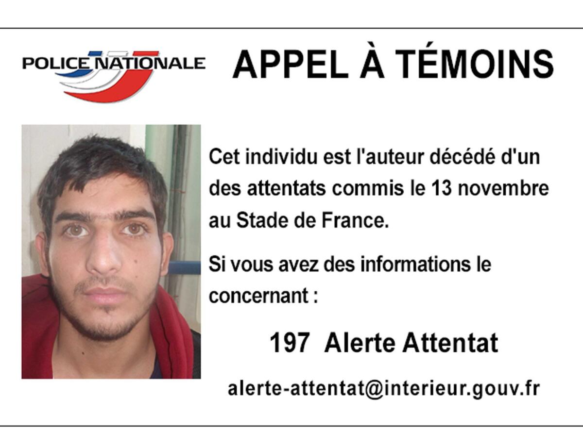 French police are asking for help identifying one of the suicide bombers outside the soccer stadium. A Syrian passport was found near his body but is thought to be fake.