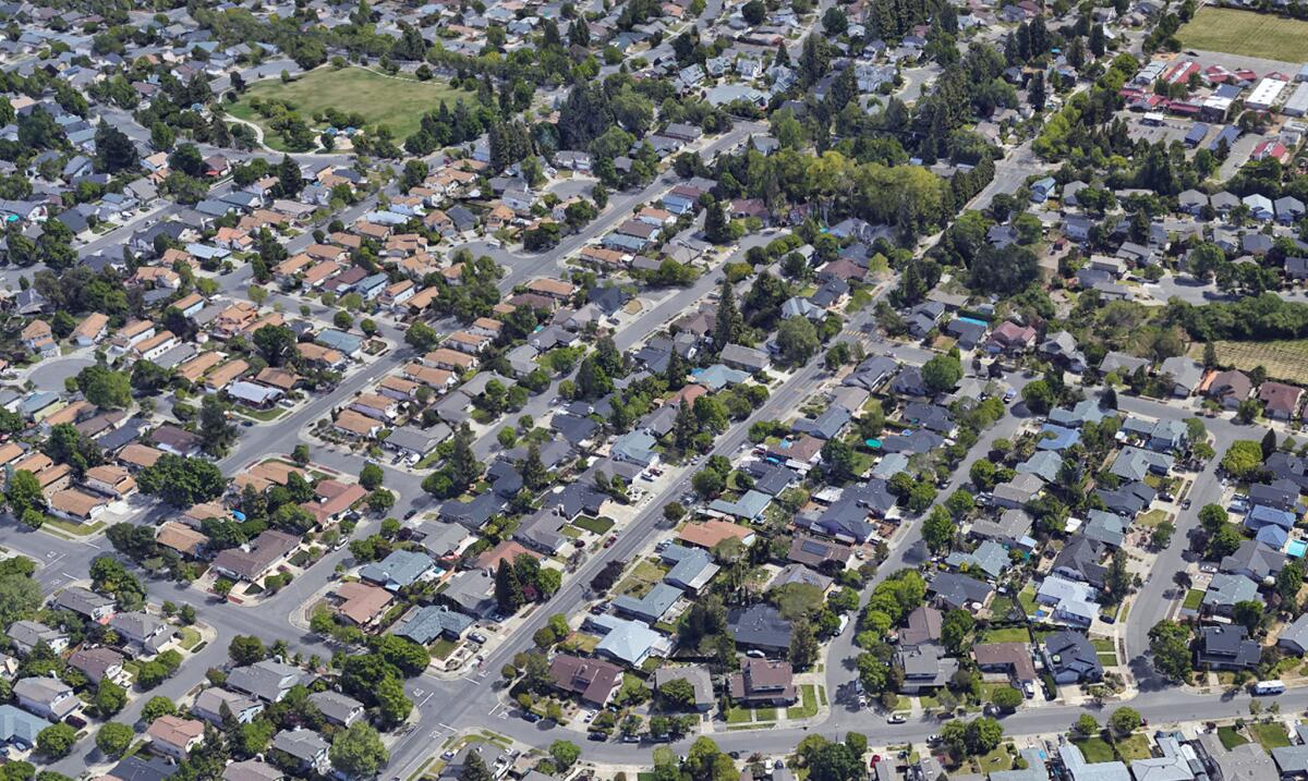 Coffey Park, a large Santa Rosa subdivision of dozens of homes.