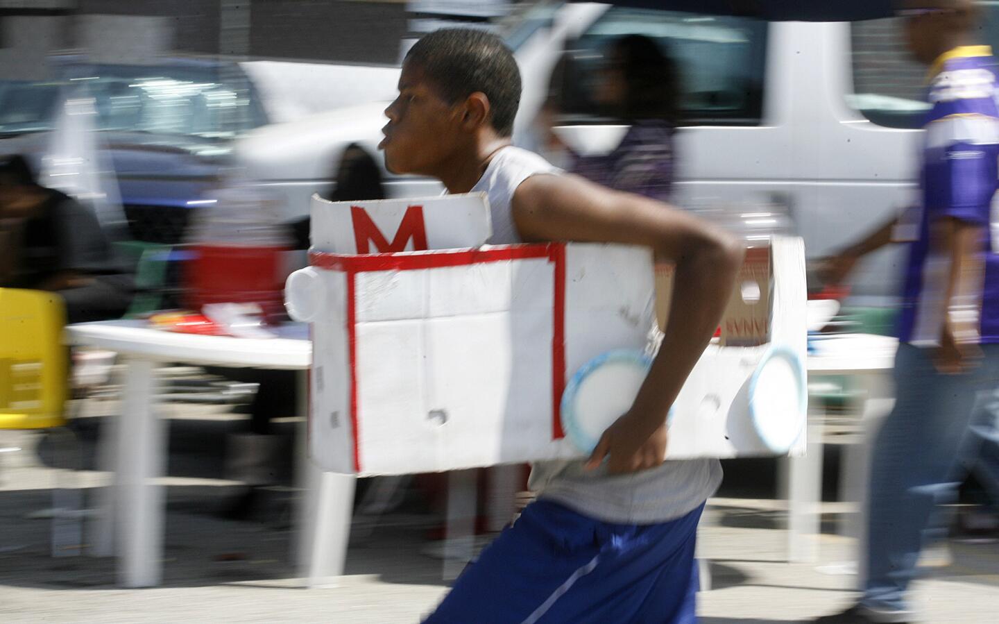 Photo Gallery: Custom-made cardboard cars raced at Tobinworld in Glendale