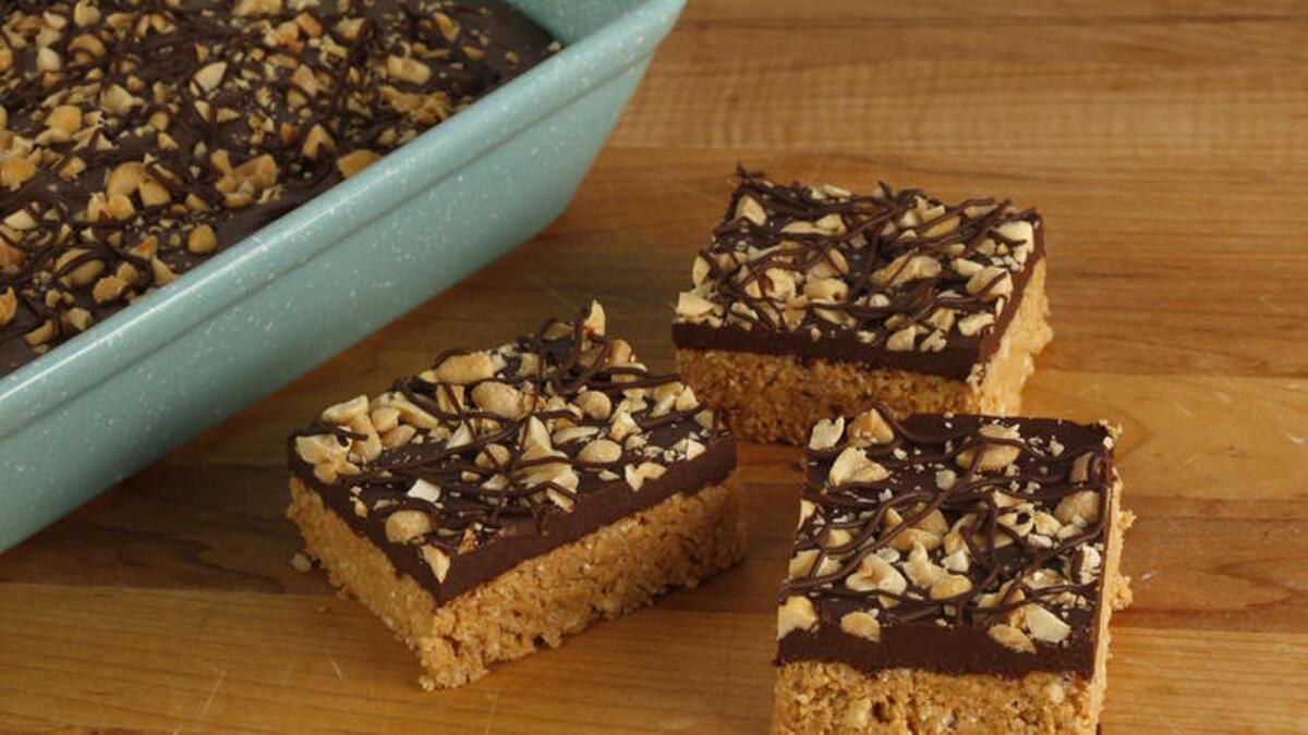 No-bake peanut butter bars.