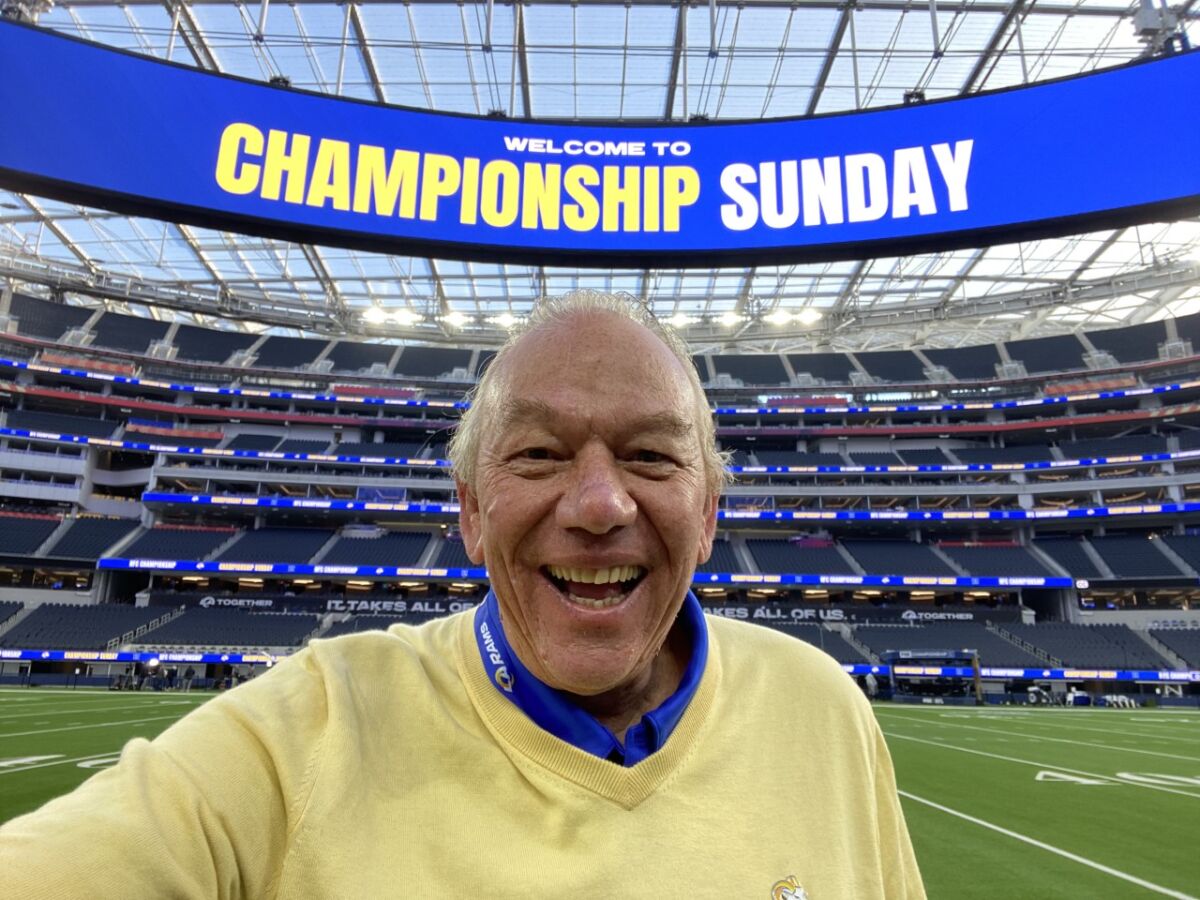 Sam Lagana was at the stadium early for the NFC championship game between the Rams and 49ers.