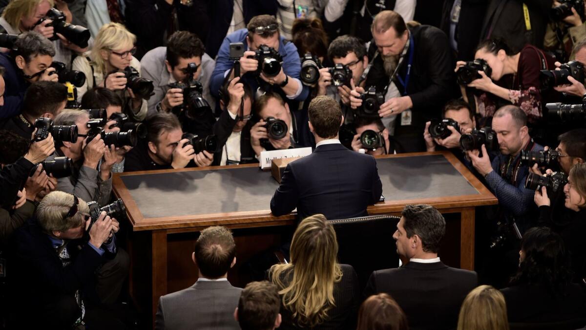 Facebook Chief Executive Mark Zuckerberg prepares to testify before the Senate on Tuesday.