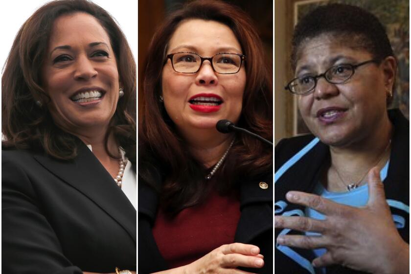 Senator Kamala Harris, Senator Tammy Duckworth and Congresswoman Karen Bass, are being considered for vice presidential candidates by the Biden Campaign.