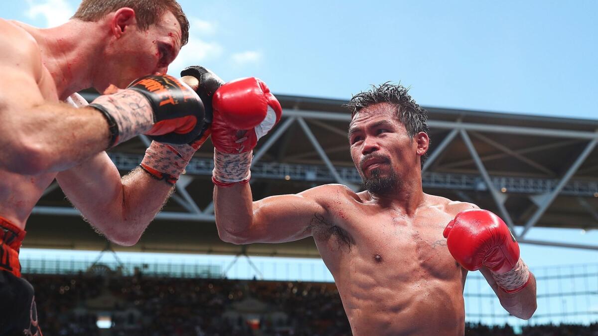 Manny Pacquiao, left, lost to Jeff Horn by unanimous decision on July 2 in Brisbane, Australia.