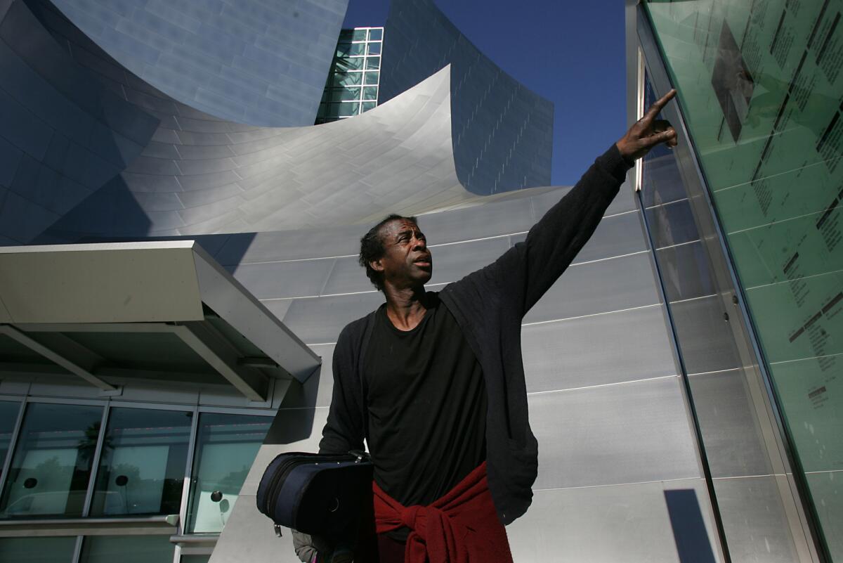 Nathaniel Anthony Ayers outside the Walt Disney Concert Hall in downtown Los Angeles in 2005.