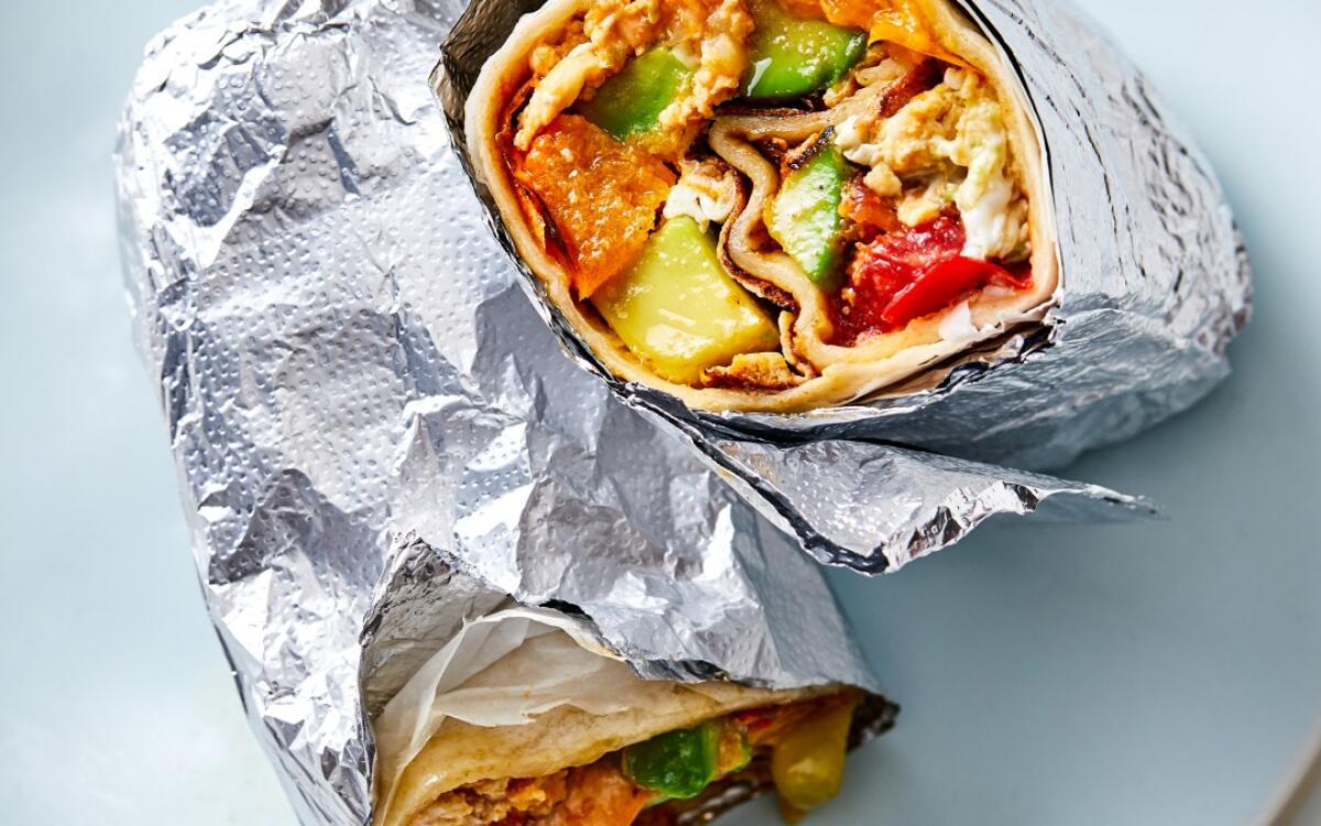 Weekday Breakfast Burritos With Seared Tomatoes and Avocado