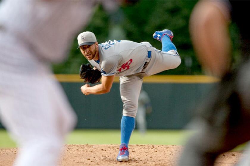 Chris Capuano couldn't get past the Rockies' bats in the Dodgers' 9-5 loss in Colorado, giving up six runs on seven hits in 4 1/3 innings for L.A. on Thursday.