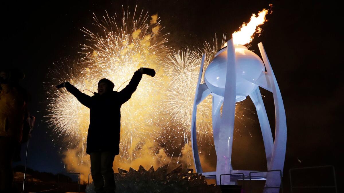 A young performer participates in the opening ceremony of the 2018 Winter Olympics in Pyeongchang, South Korea on Feb. 9.