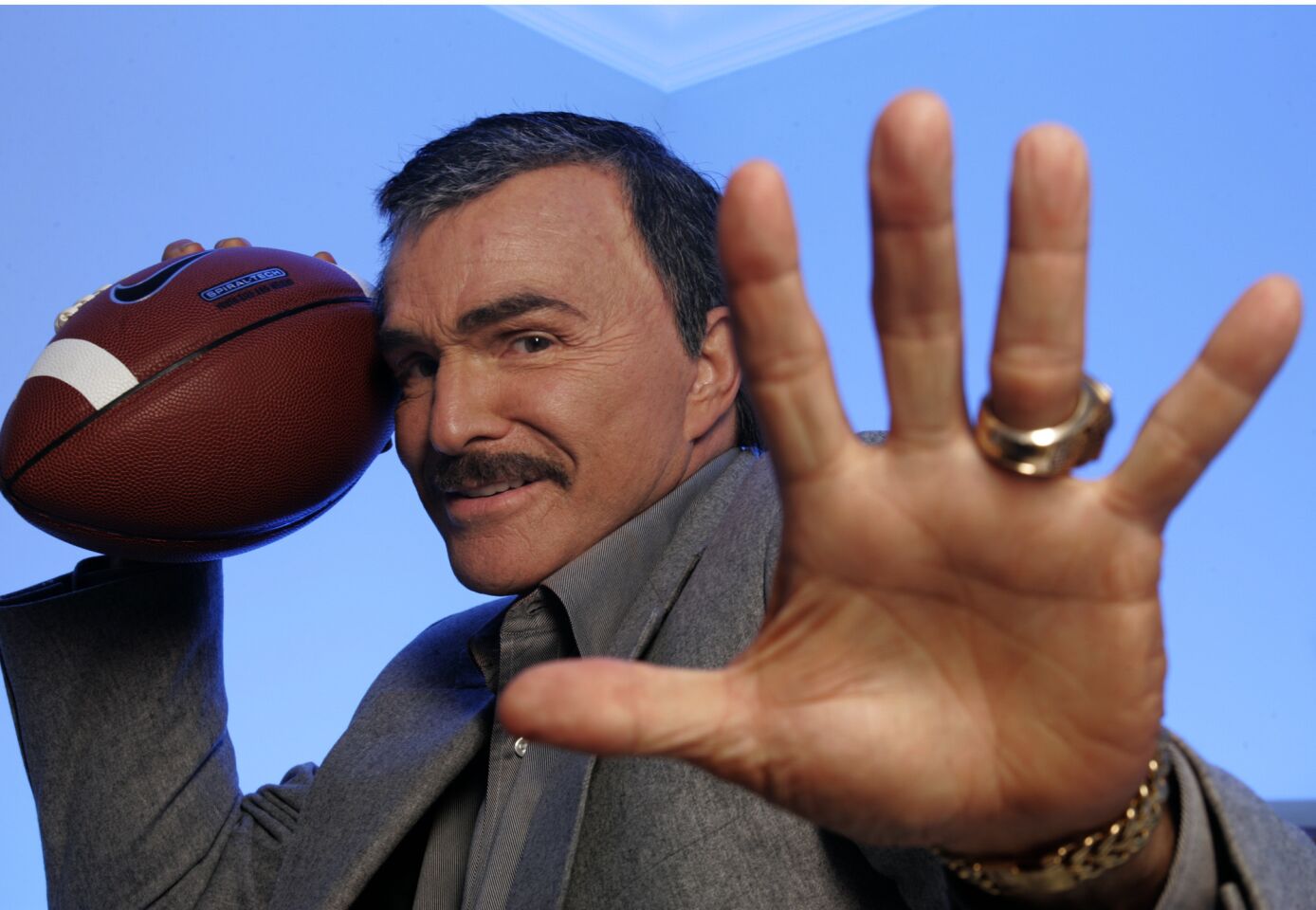 Burt Reynolds is photographed by The Times on May 13, 2005, as he promotes his role in the film "The Longest Yard," a remake of his 1974 film.