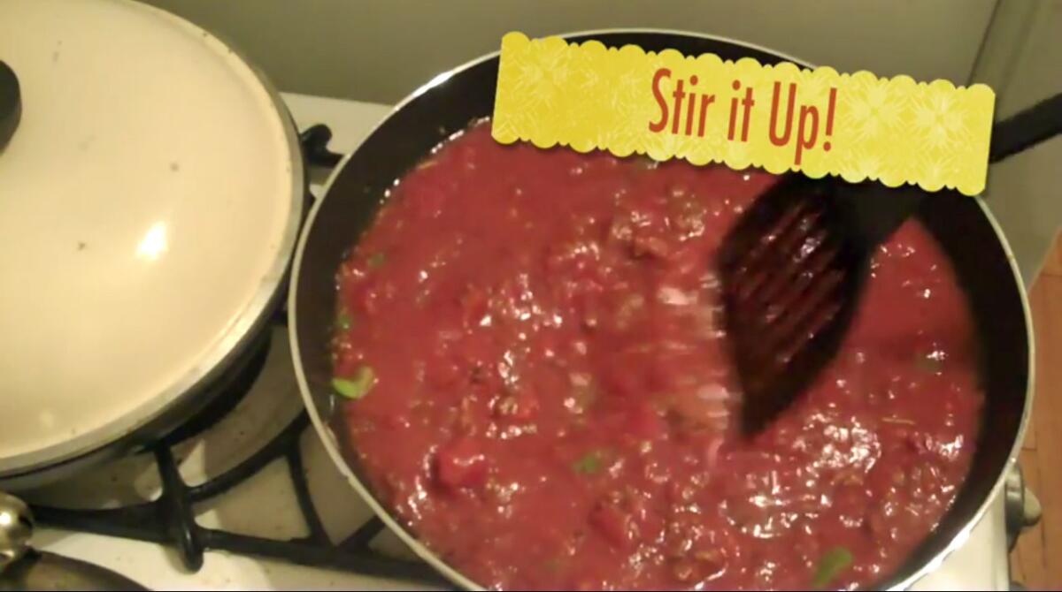 A shot from comedian Henry Phillips' video on how to make baked spaghetti.