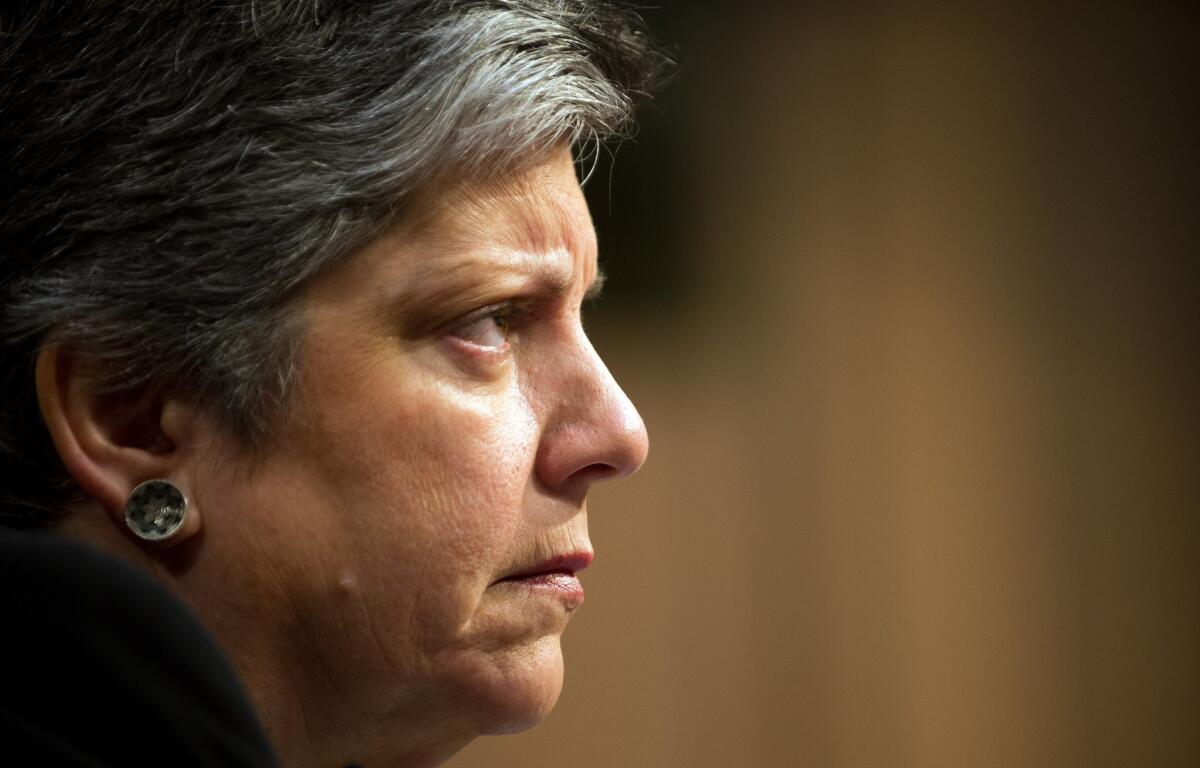 Homeland Security Secretary Janet Napolitano testifies before the Senate Judiciary Committee on Capitol Hill.