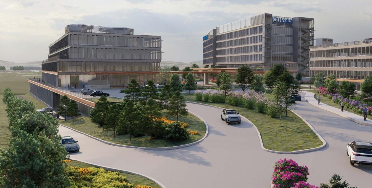 A rendering of the planned hospital complex approved by the UC Board of Regents.