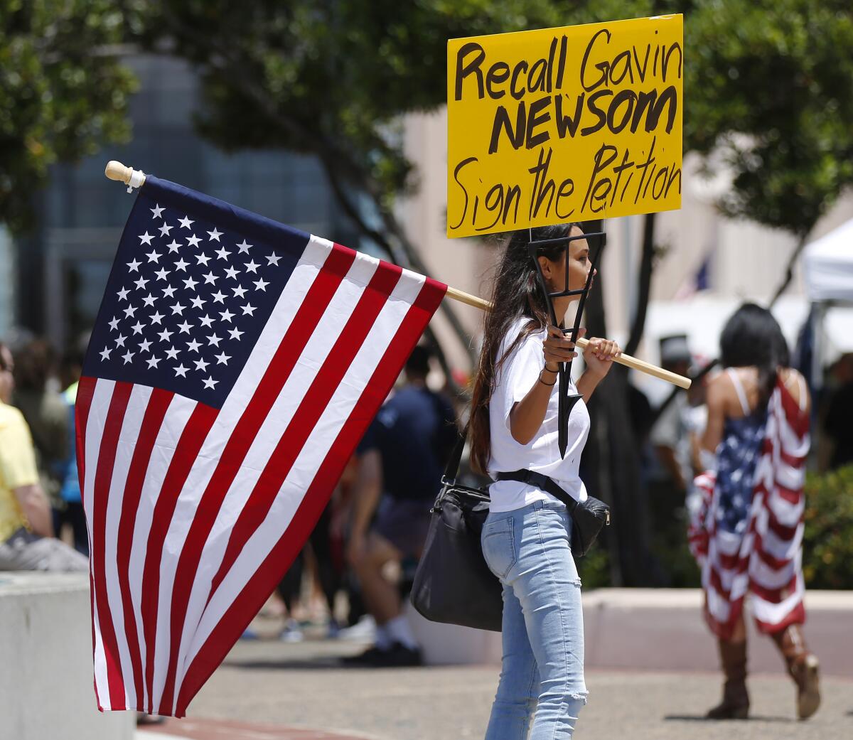 People  rally in San Diego  for the  recall of Gov. Gavin Newsom 