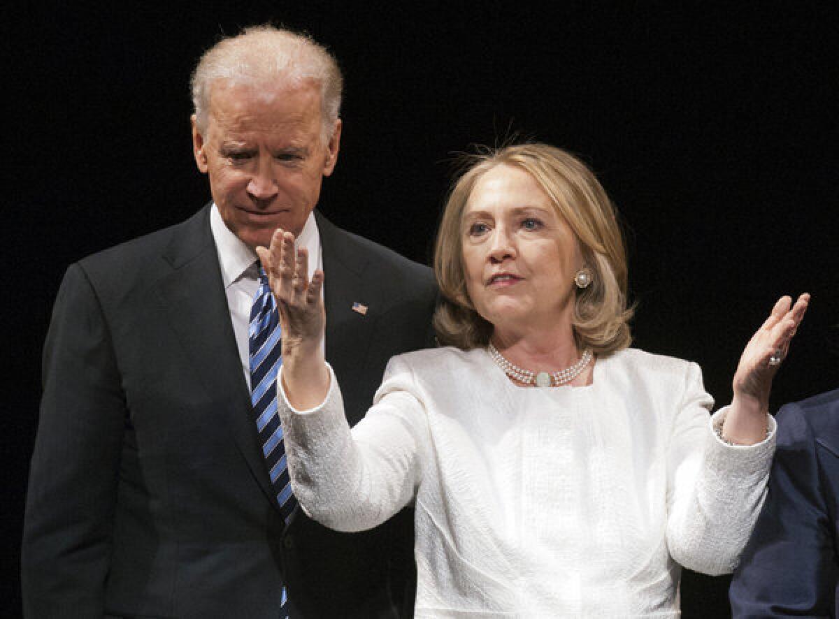 Will Vice President Joe Biden and former Secretary of State Hillary Rodham Clinton, seen in Washington together earlier this year, face off against each other in the 2016 presidential race?