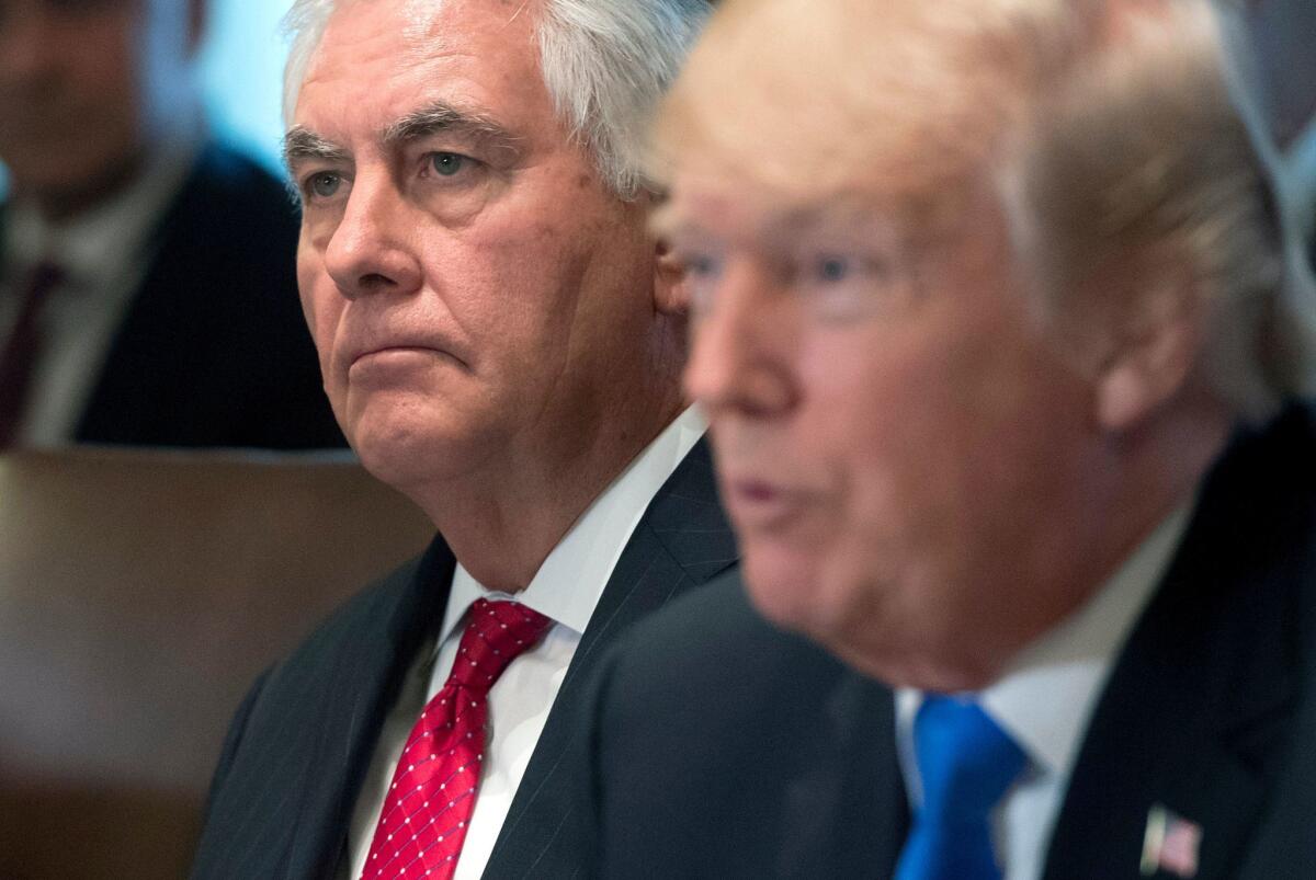Former Secretary of State Rex Tillerson with President Trump.