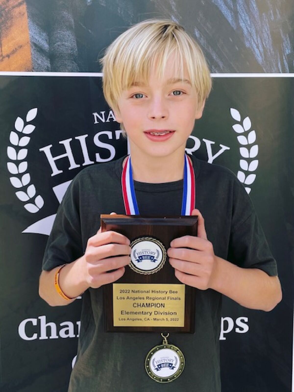 La Jolla Elementary School fifth-grader Rhett Peck-Pugh won first place in the regional finals.