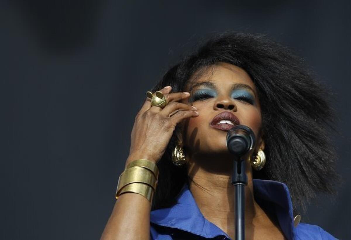 Lauryn Hill performs at the L.A. Rising festival in 2011.
