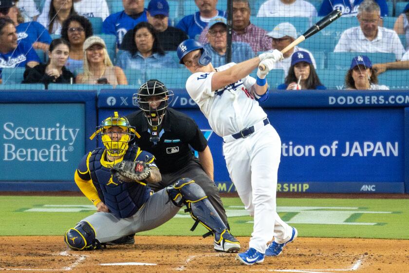 Los Angeles, CA - July 05: Dodgers catcher Will Smith #16 hits his second home run.