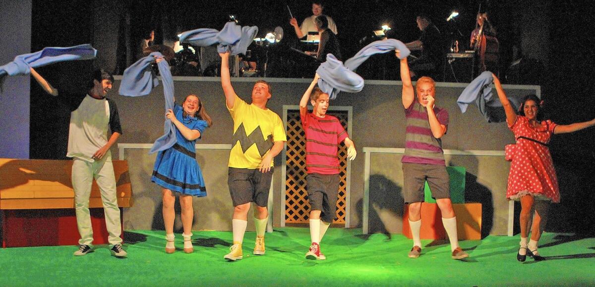 A dress rehearsal for the play "You're A Good Man, Charlie Brown", a production by the Stepping Stone Players, on Thursday, July 31, 2014 in the Little Theater at Hoover High School.