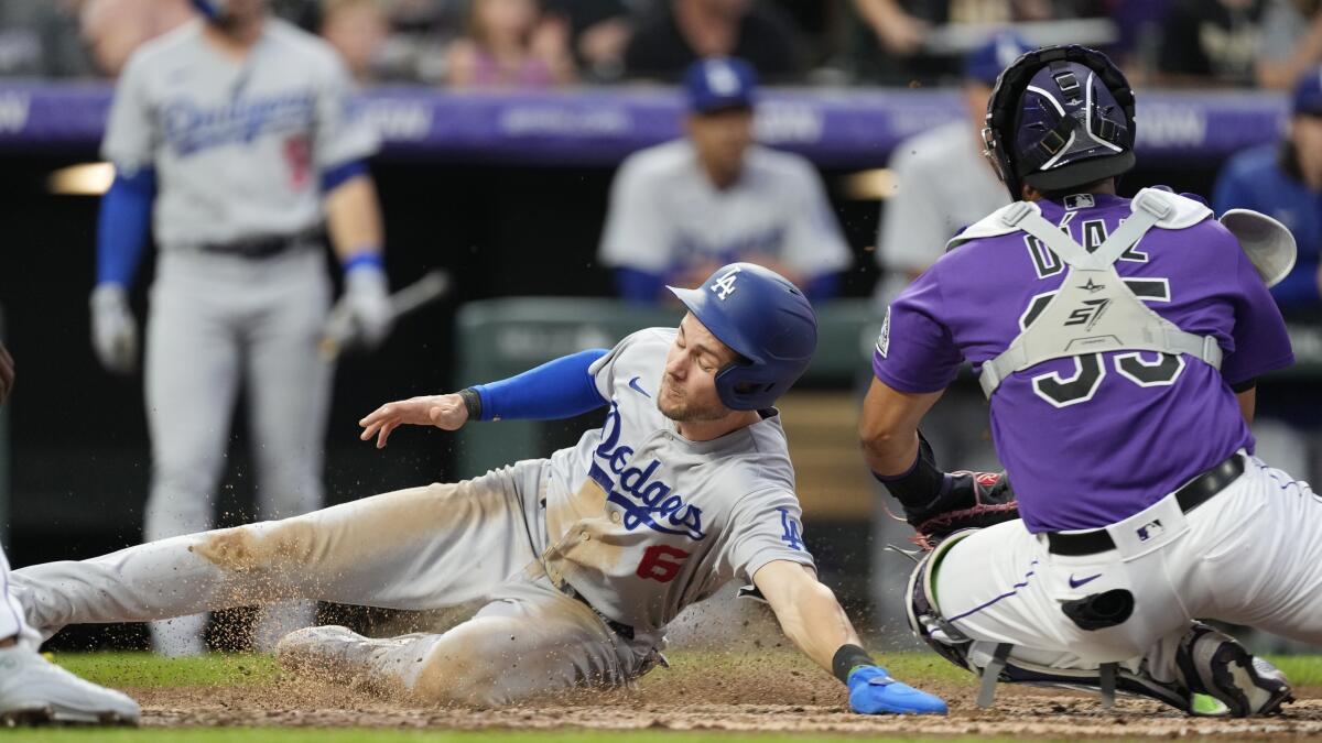 Dodgers' rally falls short in high-scoring affair against Rockies - Los  Angeles Times