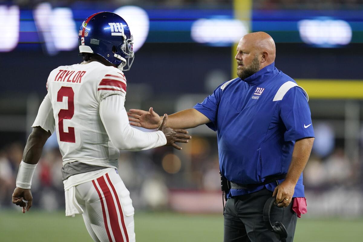 Giants coach Daboll happy with a few of the rookies after loss to Lions in  preseason opener - The San Diego Union-Tribune