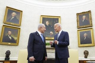 FILE - President Joe Biden, right, talks with Israeli Prime Minister Benjamin Netanyahu, left, in the Oval Office of the White House in Washington, July 25, 2024. U.S. officials say the Biden administration believes it has won assurances from Israel that it will not strike Iranian nuclear or oil sites as it looks to strike back following Iran’s missile barrage earlier this month. The officials, who spoke on condition of anonymity to discuss private diplomatic discussions, cautioned that the pledge is not iron-clad and that circumstances could change. (AP Photo/Susan Walsh, File)