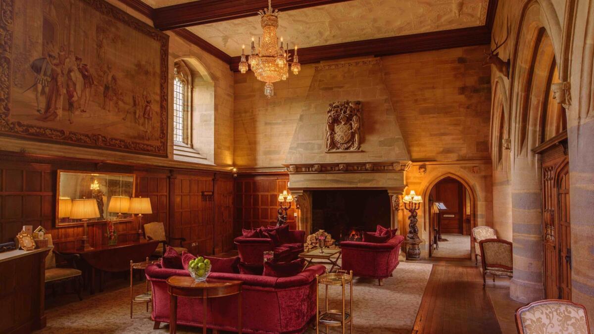 The Great Hall in the 16th Century Castle at Waterford Castle Hotel & Golf Resort.