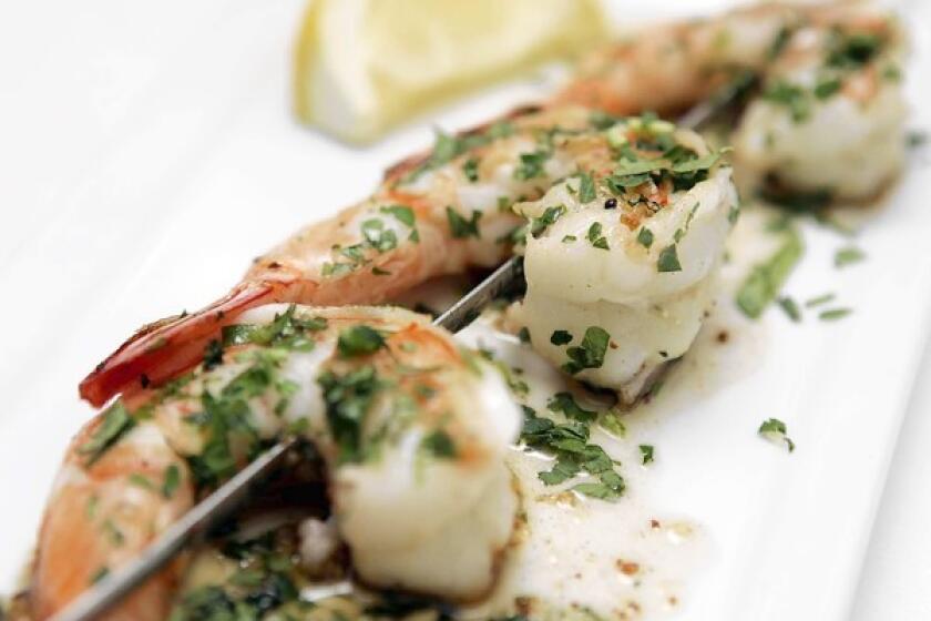 Gambas al ajillo (shrimp sautéed in olive oil and garlic) at Bar Pintxo in Santa Monica.