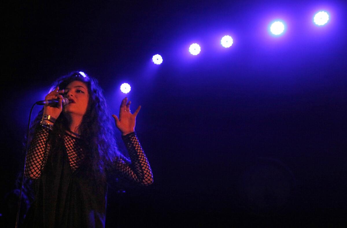 The New Zealand-based singer Lorde performs for a sold-out crowd at the Fonda Theatre in Hollywood on Sept. 24.