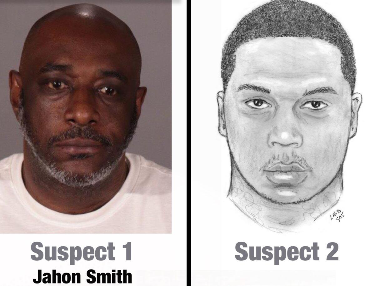 A photo from the L.A. County Sheriff's Department shows Jahon Smith and a second suspect.