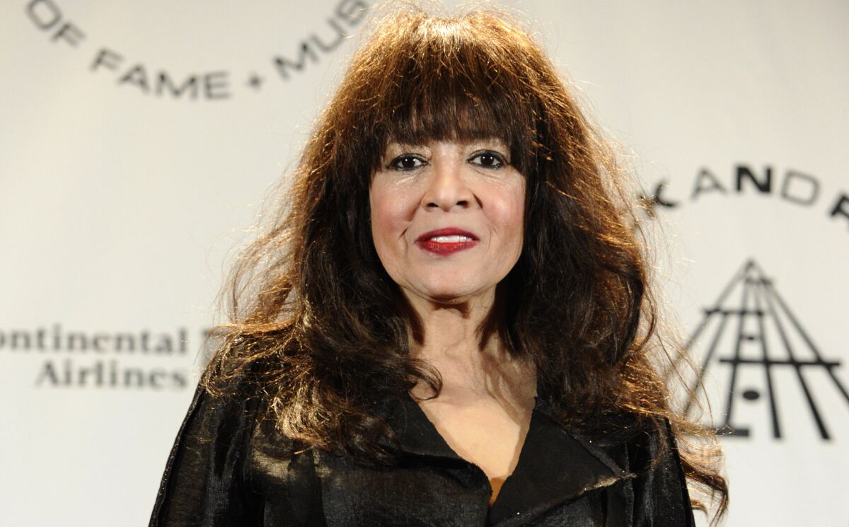 Ronnie Spector appears after performing at the Rock and Roll Hall of Fame induction ceremony on March 15, 2010.