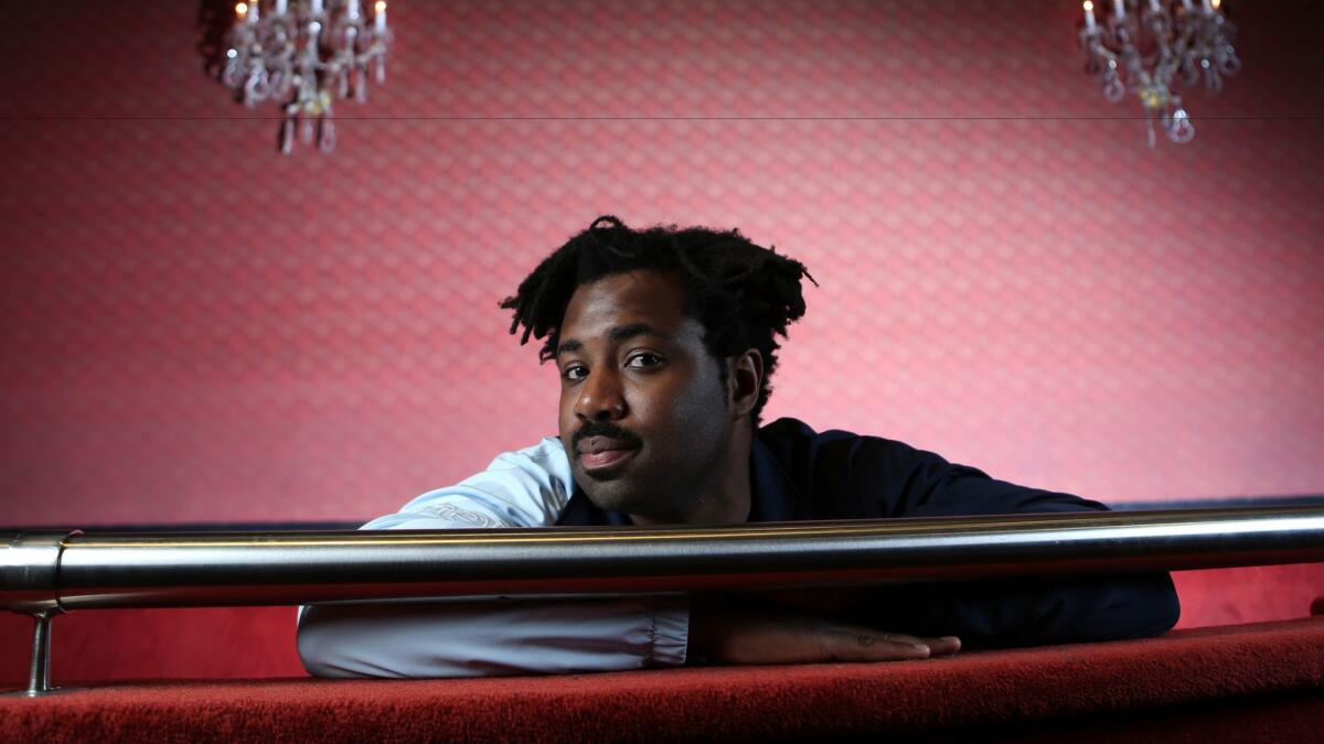 Sampha photographed at the El Rey Theatre in Los Angeles ahead of a recent sold-out show.
