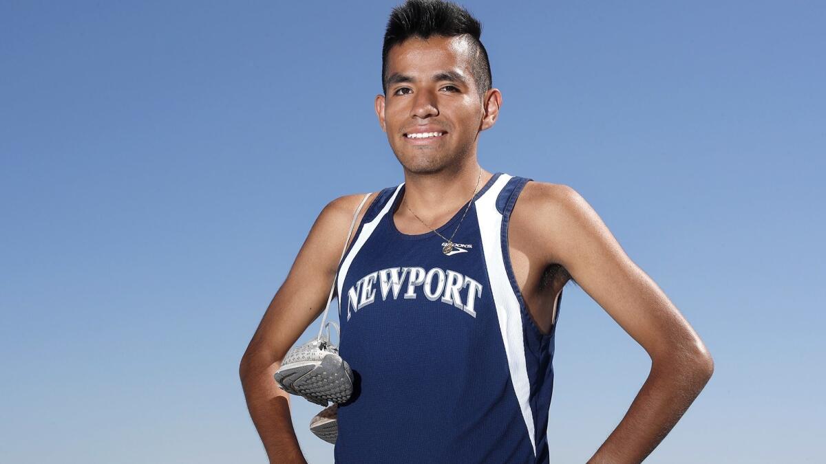 Newport Harbor High senior cross-country runner Alexis Garcia won the Orange County Championships boys' sweepstakes race for the first time in his career on Oct. 13.