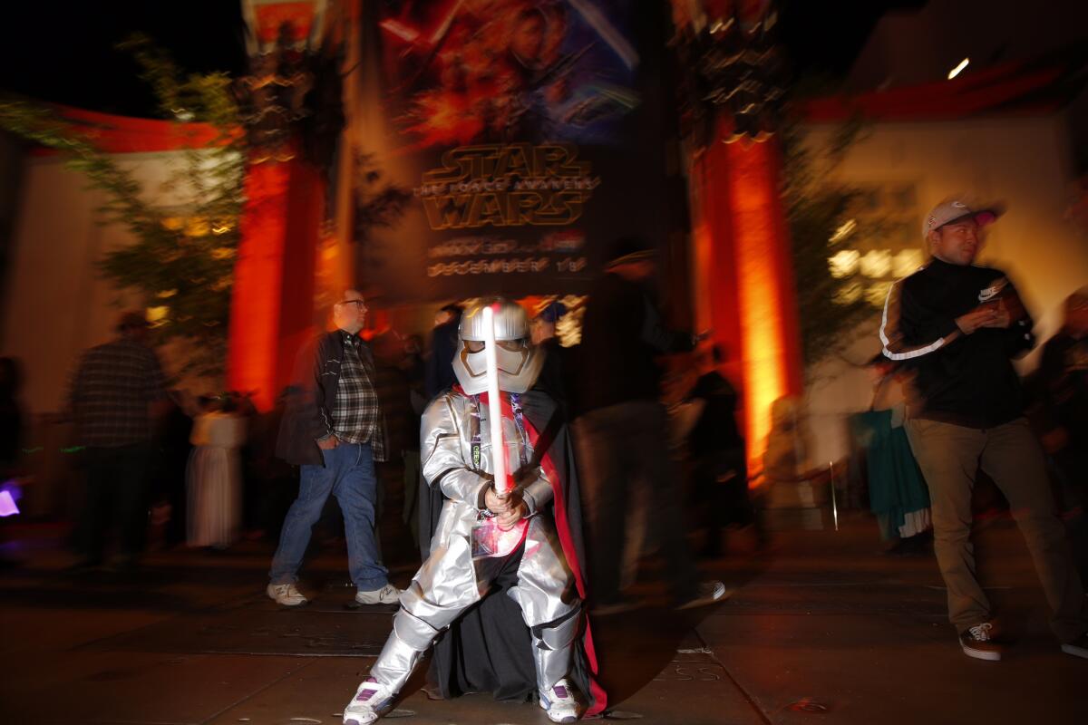 Serena Schiffman, 5, of Valencia, at opening night of “The Force Awakens.”