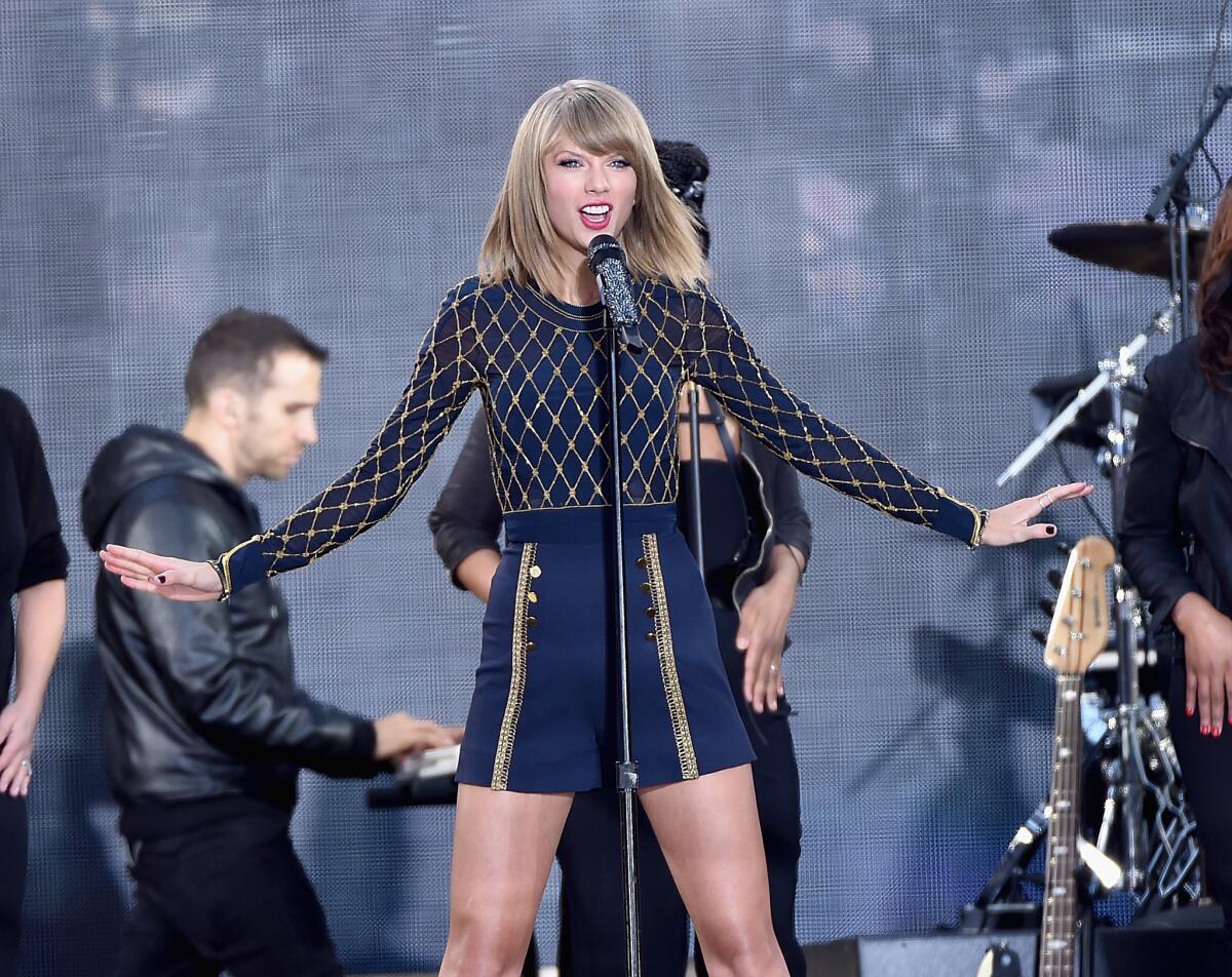 Taylor Swift, shown performing last week in New York, will launch her 1989 world tour on May 20 in Louisiana, with Southern California stops slated for next August.