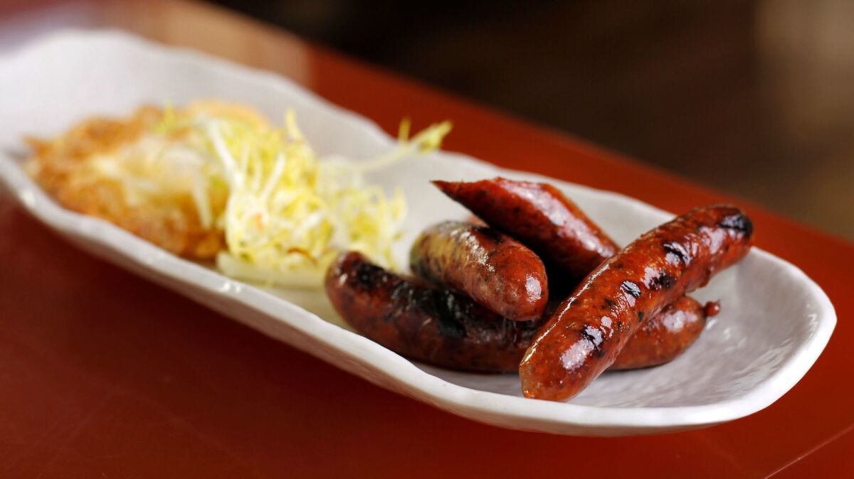 A traditional Filipino sausage breakfast by Evan Cruz, the executive chef at Arterra Restaurant at the San Diego Marriott Del Mar.