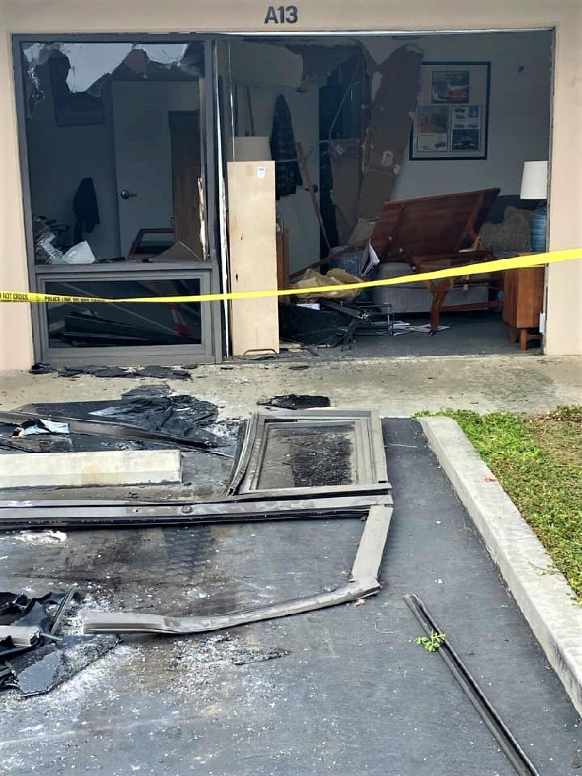 A unit of a business complex at 1760 Monrovia Avenue in Costa Mesa was in disarray.