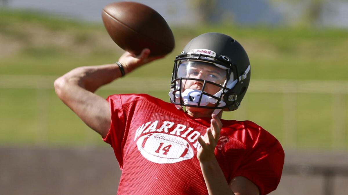 Quarterback David Sills prepares for the upcoming season at El Camino College.