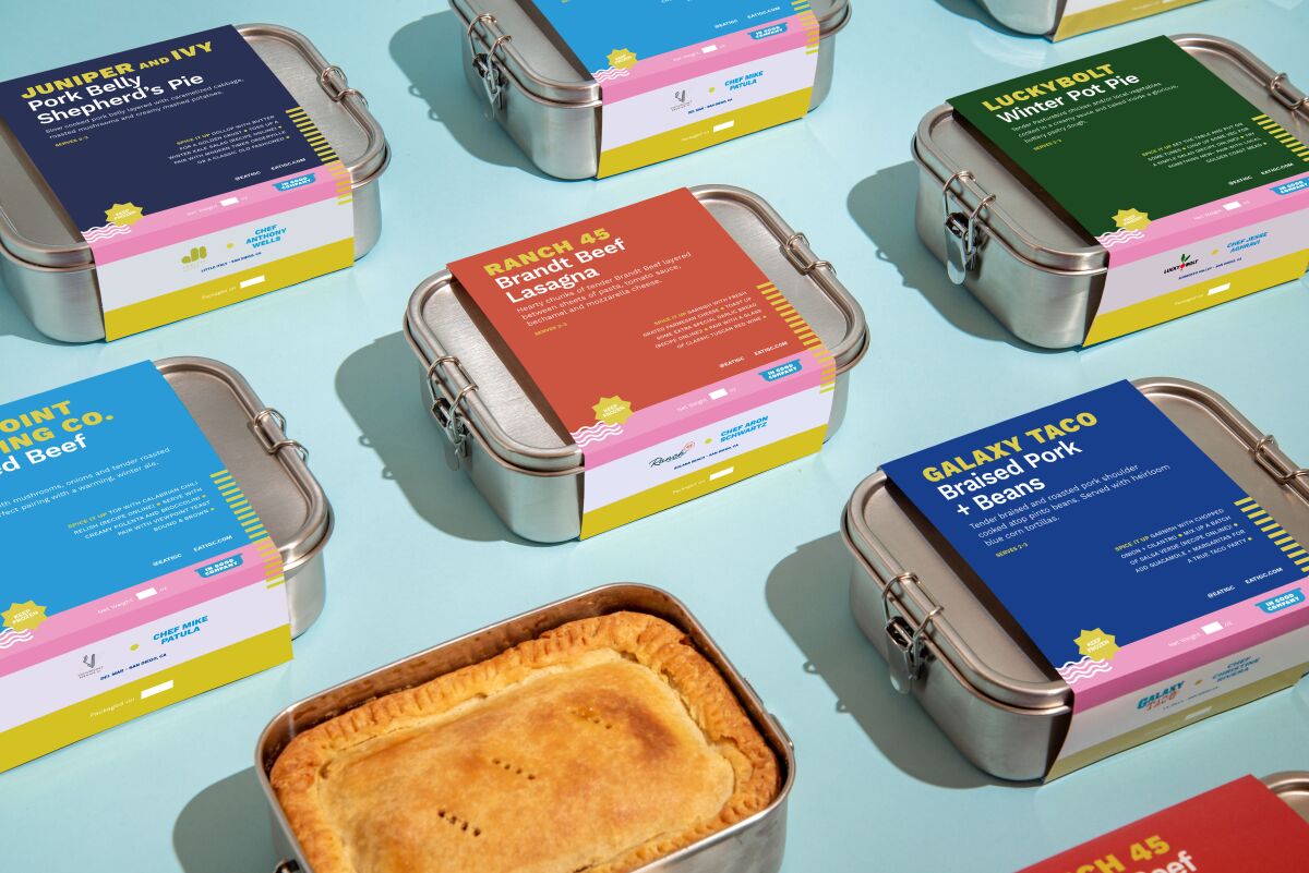 In Good Company's reusable containers hold heat-and-serve frozen dishes.