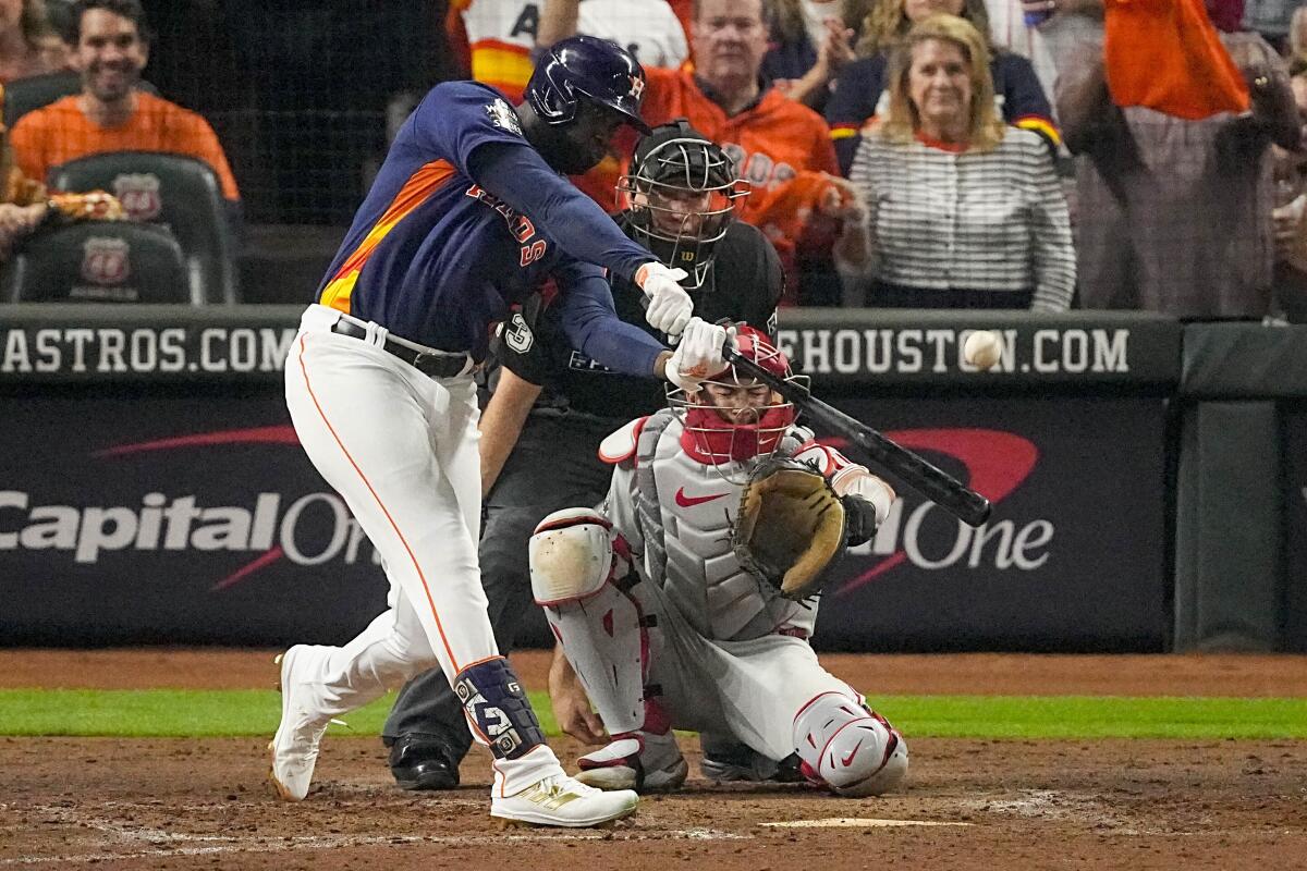 Astros star Yordan Alvarez 'doing fine' after being taken to