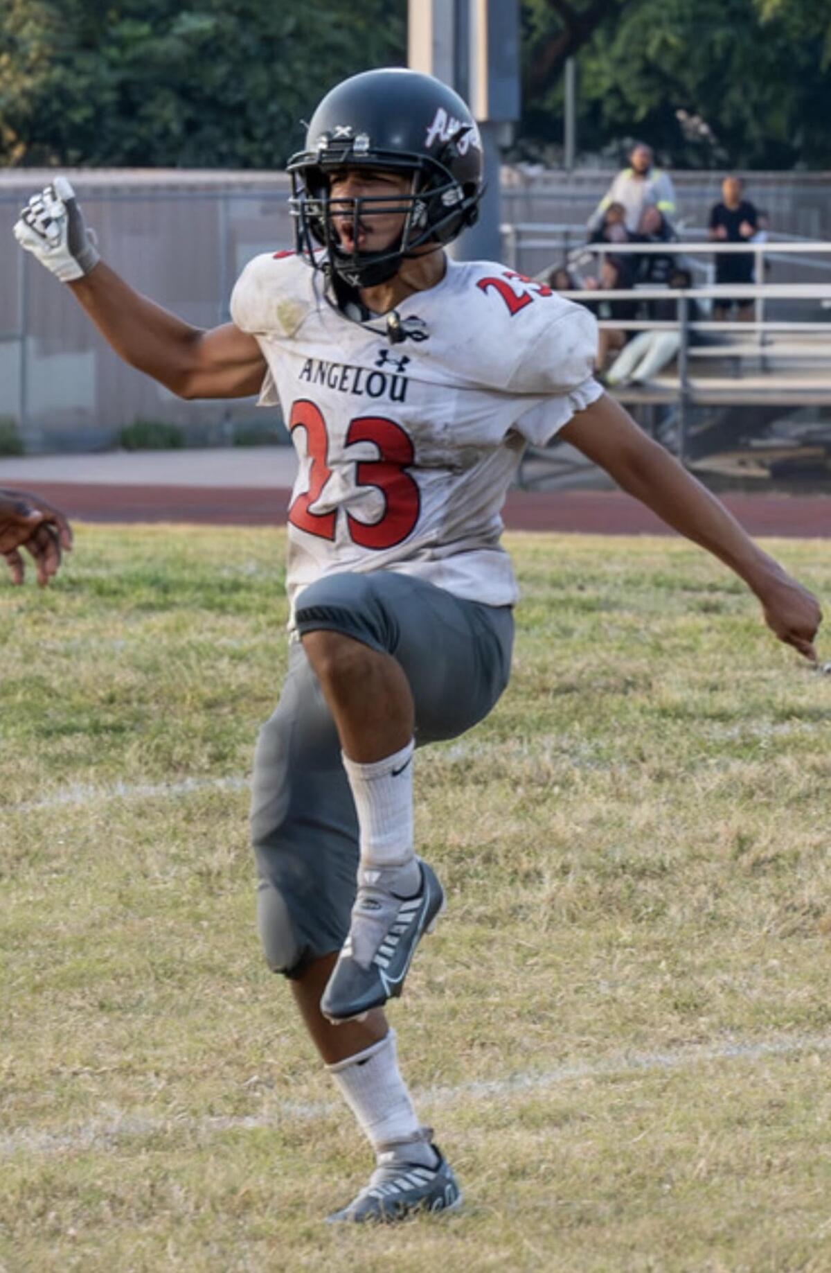 Running back Braden Morales has helped lead Maya Angelou High to an 8-0 record.