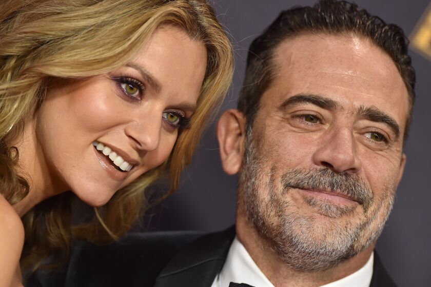 LOS ANGELES, CA - SEPTEMBER 17: Actors Hilarie Burton and Jeffrey Dean Morgan arrive at the 69th Annual Primetime Emmy Awards at Microsoft Theater on September 17, 2017 in Los Angeles, California. (Photo by Axelle/Bauer-Griffin/FilmMagic)
